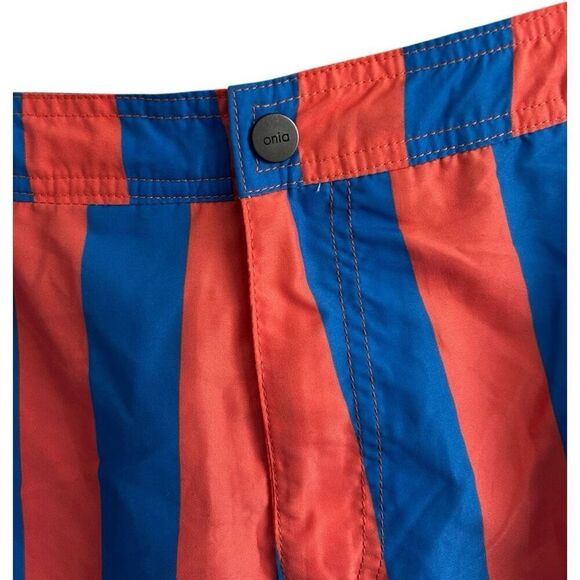 Onia The Calder Salmon Periwinkle Blue Striped Swim Trunks Size XL Revolve - Picture 4 of 9
